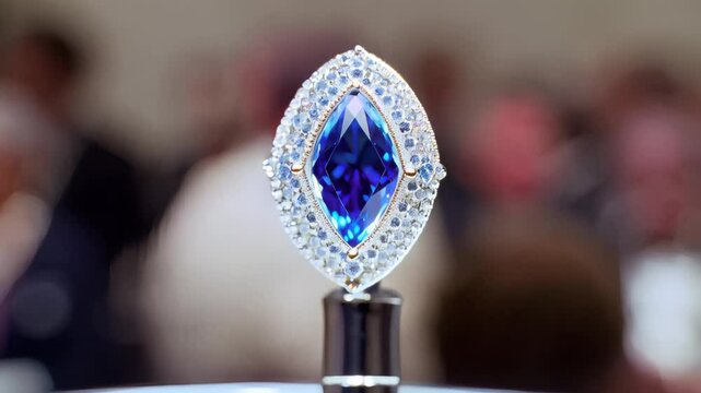 Luxury jewelry and diamond exhibition, close-up of gemstones and diamonds