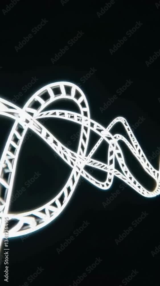 Poster dynamic neon light trails forming abstract twisting patterns in high definition