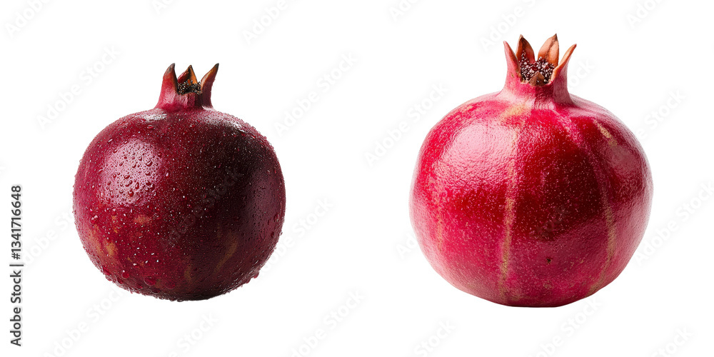 Aufkleber Generative Ai was used to create an image of pomegranate fruit isolated on a transparent background