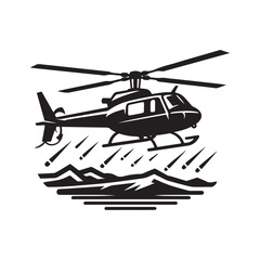 helicopter silhouette vector illustration