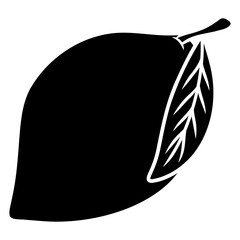 lemon with leaf logo icon
