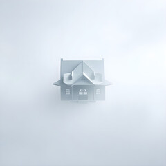 Small house on white background.