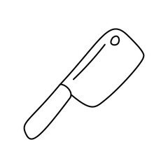Hand drawn meat chopping knife.