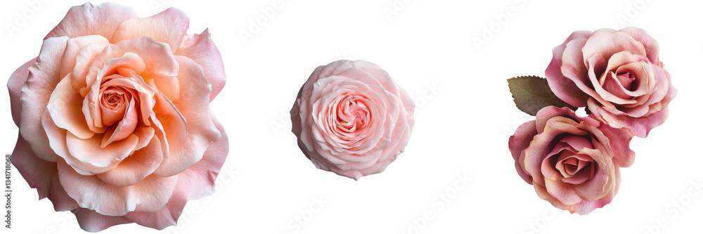 Poster the image of pink roses on a transparent background was generated by generative ai