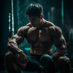 muscular male bodybuilder