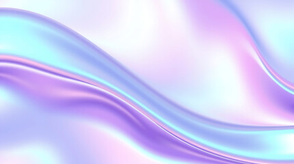Fototapeta premium A vibrant holographic background with smooth gradient waves and an iridescent sheen. The reflective surface shifts between pastel blues, purples, and pinks, Created with generative AI
