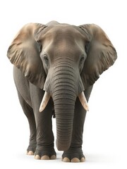 Obraz premium A majestic elephant, isolated on a pure white background, design, image