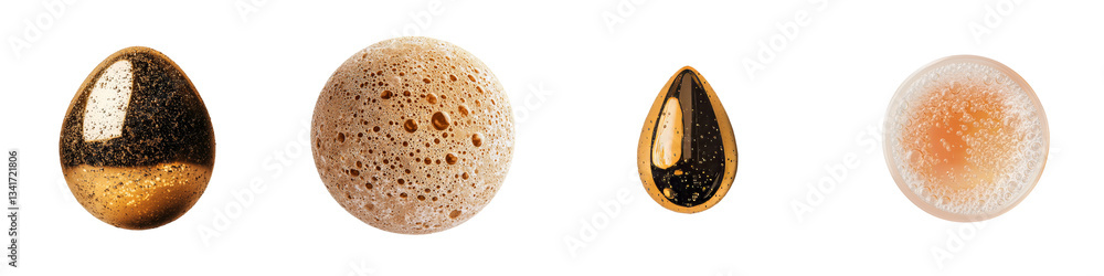 Poster Generative Ai has created an image of a circular droplet of yellow oily liquid isolated on a transparent background