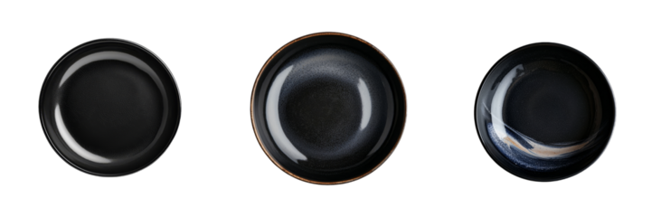 Generative Ai was used to create an image of a black ceramic plate isolated on a transparent background