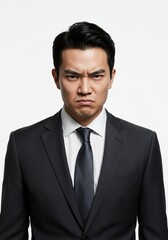 handsome man businessman office worker is showing angry or annoyed expression