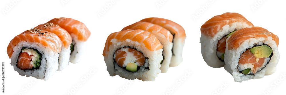 Poster stock has produced a realistic image of tuna nigiri sushi isolated on a transparent background
