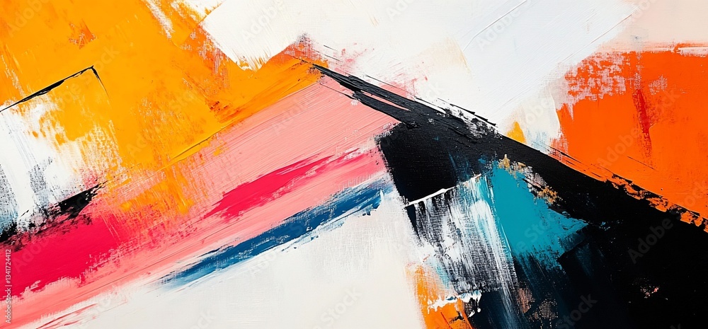 Poster vibrant abstract expressionism with bold strokes and dynamic colors