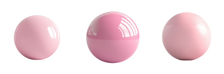 Obraz premium This durable stability ball, a realistic light pink fitness ball with textured rings, is perfect for yoga, workouts, and physical therapy, and is presented on a transparent background, a product of