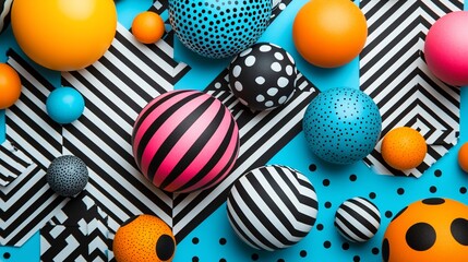 Colorful Spheres with Geometric Patterns