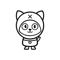 Cat in Space Helmet – Cosmic Traveler Icon, Three Eyes, Beta Explorer, Clipart