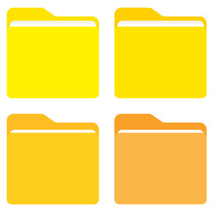 Set of icon folder computer file colourful document binder data archive. File folder vector icons. Office folder icon with documents. Folder for reports and archive cases. 