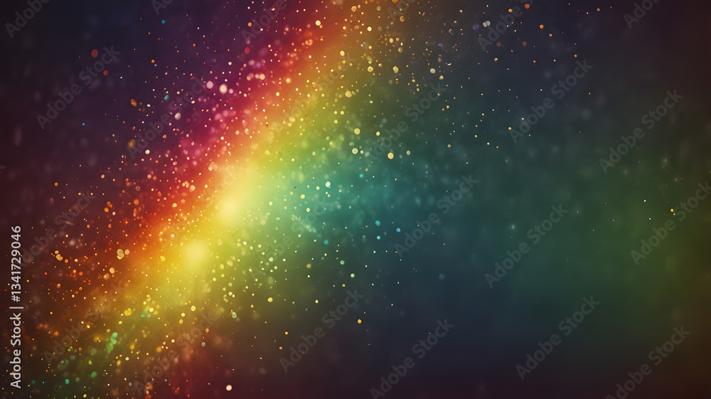 Poster cosmic spectrum: a vibrant and mesmerizing abstract display of colors, with a dynamic rainbow spectr