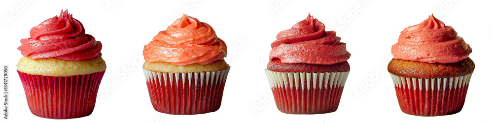 Poster this realistic depiction of a red velvet cupcake includes vibrant red frosting swirled on top and sh