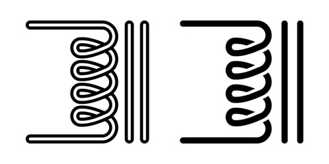 Industrial inductor icon simple vector. Electric circuit. Central computer