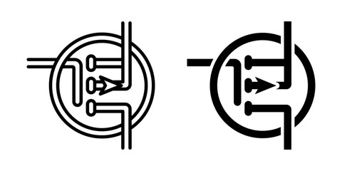 Industrial mosfet icon simple vector. Electric circuit. Central computer