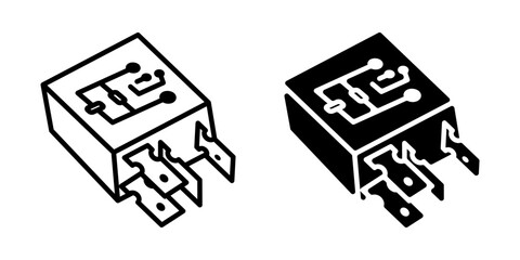 Industrial relay icon simple vector. Electric circuit. Central computer