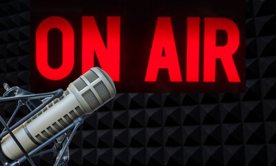 Professional microphone and on air sign