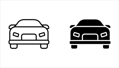 car icon set, vector illustrations on white background.