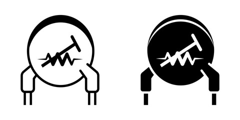 Industrial thermistor icon simple vector. Electric circuit. Central computer