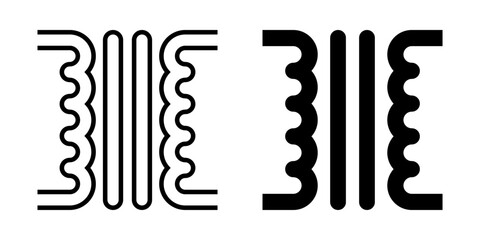 Industrial transformer icon simple vector. Electric circuit. Central computer