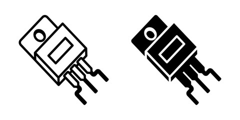 Industrial transistor icon simple vector. Electric circuit. Central computer