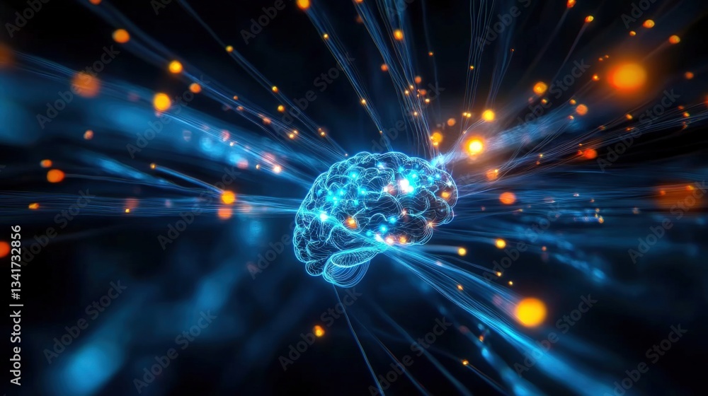 Aufkleber innovative neural connections in artificial intelligence digital realm abstract visualization sci-fi