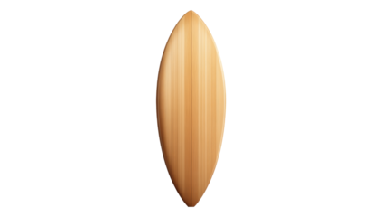wooden surfboard isolated on white background