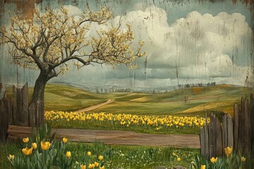 Tuscan Spring Landscape: A Serene Countryside Scene