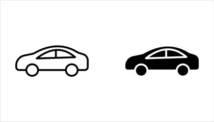 Fototapeta premium car icon set, vector illustrations on white background.