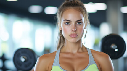 Fototapeta premium Fitness enthusiast training at the gym during daytime hours