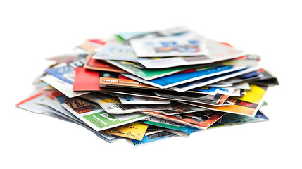 Colorful pile of junk mail and paper on black