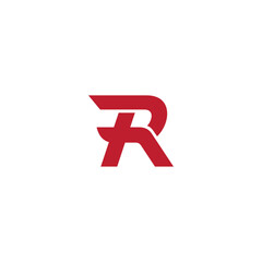 Letter R Logo with red color flat design vector style