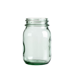 Glass mason jar featuring a smooth surface, clear color, and round shape for storage or preservation use