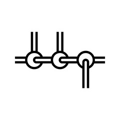 Industrial wire icon simple vector. Electric circuit. Central computer