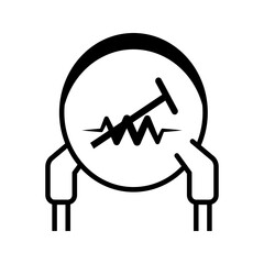 Industrial thermistor icon simple vector. Electric circuit. Central computer