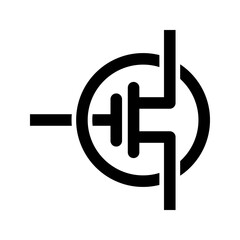 Industrial transistor icon simple vector. Electric circuit. Central computer
