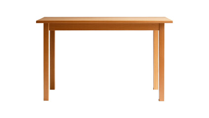 Wooden table rectangular top four legs appears to dining isolated