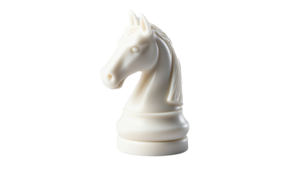 white knight chess horse isolated on white