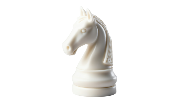white knight chess horse isolated on white - Powered by Adobe
