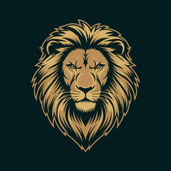 Obraz premium Lion Head Mascot Logo – Fierce Roaring Lion Illustration