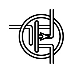 Industrial mosfet icon simple vector. Electric circuit. Central computer