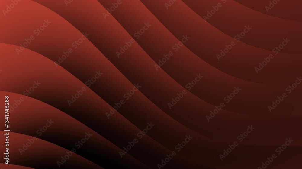 Poster a series of smooth, wavy lines in varying shades of red create an abstract design, conveying a sense