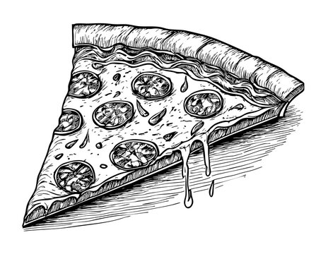 Kawałek pizzy rysunek