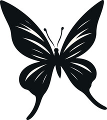 Black butterfly vector silhouette © Shawon