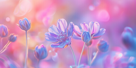 Fototapeta premium Magical vibrant nature background of blossom. Perfect for cosmetics, spa, perfume, beauty salon, florist shop, health care product, homeopathy, aromatherapy